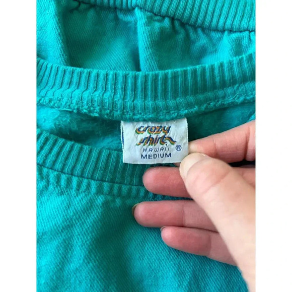 Colorful VTG Crazy Shirts Hawaii Key West Embroidered Sweatshirt Womens M blue - Picture 5 of 6